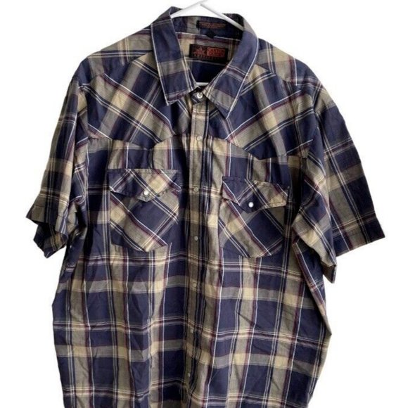 Canyon Guide Outfitters Mens Western Shirt 2X Short Sleeves Pearl Snap B… - Picture 1 of 5
